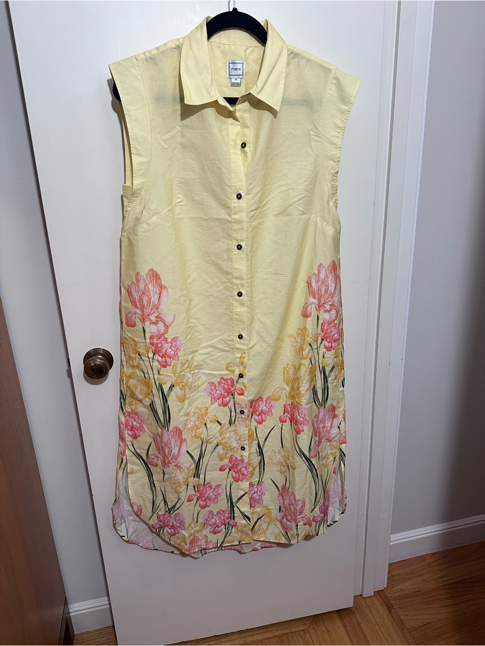 Maeve yellow floral shirt dress. Size M.